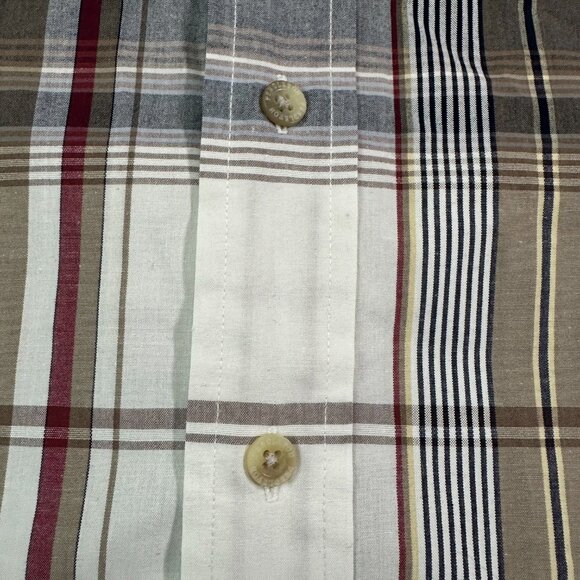 PENDLETON Men's Shirt Size Large Plaid Brown Button Down Short Sleeve - Picture 5 of 10